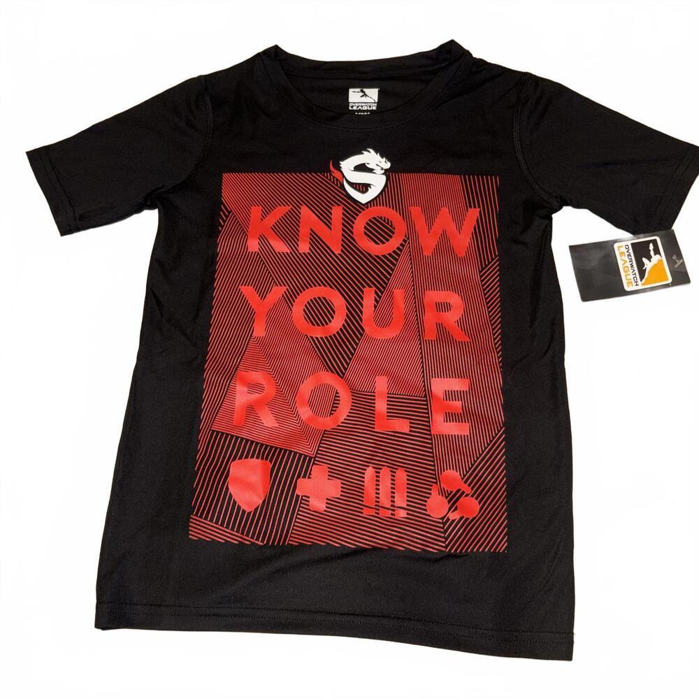New Overwatch League 'Know Your Role' Men’s Small Black Polyester T-Shirt